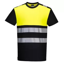 T-shirt ostrzegawczy koszulka odblaskowa PW311 żółto-czarna