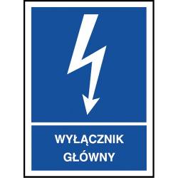 Znak elektryczny „Wyłącznik główny”.
