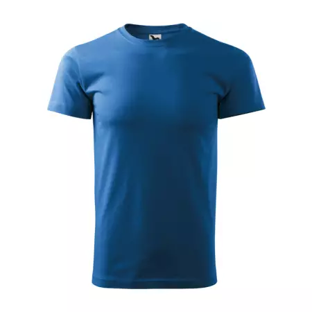 Koszulka męska z krótkim rękawem T-shirt BASIC lazurowa