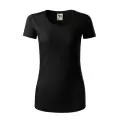 Czarna koszulka damska z bawełny organicznej ORIGIN