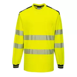 T-shirt ostrzegawczy Premim z długim rękawem T185 żółty