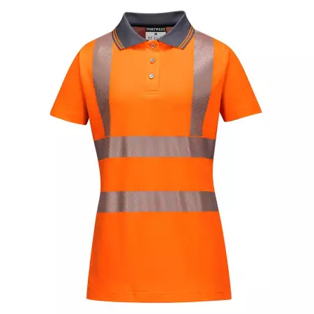 Koszulka polo damska odblaskowa LW72 pomarańczowa