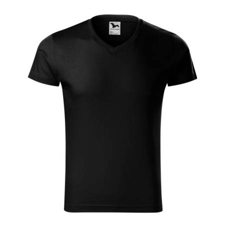 Koszulka męska slim fit V-NECK czarna