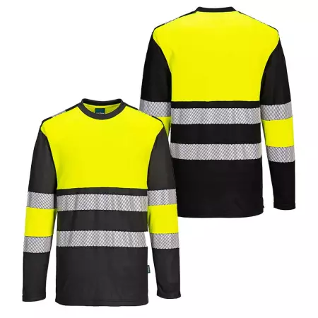 Koszulka ostrzegawcza z długim rękawem PORTWEST PW312 żółto-czarna