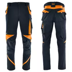 Spodnie robocze do pasa NEOFLEX czarno-pomarańczowe