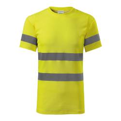 Koszulka robocza ostrzegawcza z odblaskami żółta