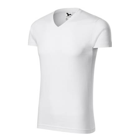 Koszulka męska slim fit V-NECK biały
