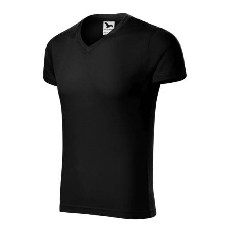 Koszulka męska slim fit V-NECK czarny
