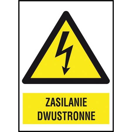 Znak elektryczny „Zasilanie dwustronne”.