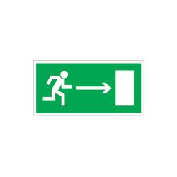 Znak ewakuacyjny „Kierunek do wyjścia drogi ewakuacji w prawo”.