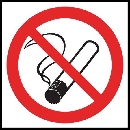 Znak ochrony ppoż. „Palenie tytoniu zabronione”.